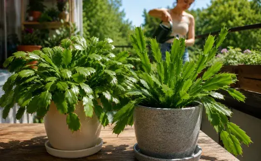 Schlumbergera plants in pots