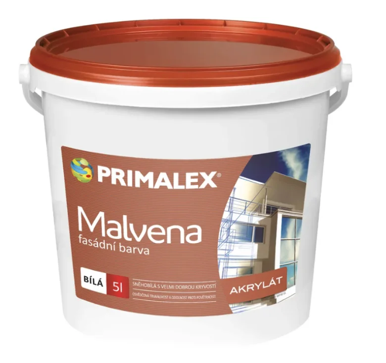 Fasádní barva Malvena bílá v kbelíku, akrylátová, pro starou omítku
