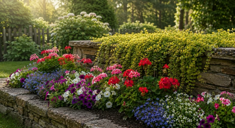 Flower bed with annuals