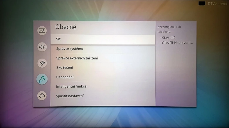 Nastavení televize pro připojení k internetu