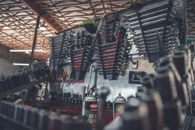 Organized workshop tools wall